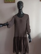 CARINA RICCI sukienka błyszczącą górą falbaną 40