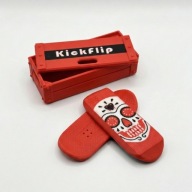 Deskorolka Magnetyczna Kickflip Red Sugar Skull Czerwona Fidget