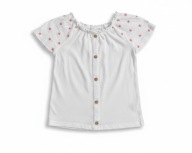 Reserved – Biała bluzka dziecięca na lato z haftowanymi kwiatkami 104 lata