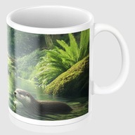 Kubek ceramiczny 330 ml z grafiką wydr w lesie, bliskość natury na co dzień