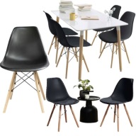 KRZESŁO SKANDYNAWSKIE CZARNE BUKOWE DO KUCHNI JADALNI SALONU EVA