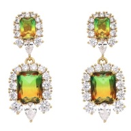 54680 Kolczyki 18K pozłacane 36/14 MM eleganckie kryształy