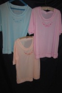 ZESTAW 3 BLUZKI DLA PUSZYSTEJ PANI ROZM XL NOWE