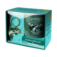 Zestaw na prezent dla wędkarza kubek i brelok poszedłem na ryby