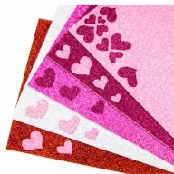 NAKLEJKI PIANKOWE BROKATOWE SERCA NA ARKUSZACH DO WYPYCHANIA A4 560 SZT