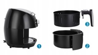 Frytkownica beztłuszczowa Aigostar Air fryer 3,5L MOC 1500W CZARNA SREBRNA