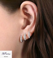 Kol0030 Kolczyki stal sztyft kryształki