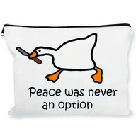 Zabawna Kosmetyczka z KACZKĄ Zasuwana "Peace Was Never an Option" DUŻA