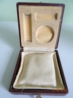 Stary przybornik pudełko kosmetyczka etui na pilniki puder cążki