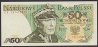 50 zł. 1982 r. ser. EE UNC b. rzadka seria - PIĘKNY !!!