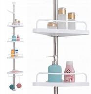 PÓŁKA ŁAZIENKOWA NAROŻNA POD PRYSZNIC TELESKOPOWA REGULACJA WYSOKOŚCI BIAŁA