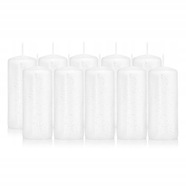 ZESTAW 10 SZTUK ŚWIECE ŚWIECZKI WALEC ZESTAW BIAŁE 10 CM ŚWIECZEK PREZENT