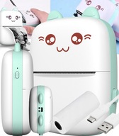 DRUKUŚ MINI DRUKARKA KOTEK PRZENOŚNY DRUK NA JUŻ BLUETOOTH ROLKA KABEL USB