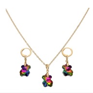 62768 Celebrytka 18K pozłacana 40+5 CM z kolczykami 32/11 MM Swarovski