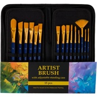 ZESTAW PĘDZLI W ETUI ARTIST – 10 SZT. / DO AKRYLU, AKWARELI I OLEJU