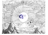 Tkanina ozdobna ścienna plakat dekor księżyc góry