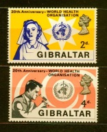 GIBRALTAR ** 20 lat WHO Mi 215-16