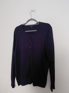 Granatowy damski rozpinany sweterek plus size 50