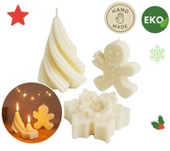 ZESTAW ŚWIEC SOJOWYCH NA BOŻE NARODZENIE PIERNIK CHOINKA GWIAZDA na PREZENT