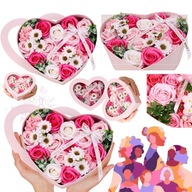 PREZENT NA DZIEŃ KOBIET UPOMINEK BOX BUKIET RÓŻE MYDLANE KWIATY RÓŻA ZESTAW