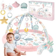 MATA EDUKACYJNA INTERAKTYWNA OCEAN RÓŻOWA MIĘCIUTKA PODUSZKA DLA NIEMOWLĄT