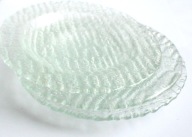 Talerzyki małe seria Iglo, zestaw 3 sztuki, szkło bezbarwne PRL Eryka Drost