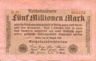 5 Milionów Marek 1923 N29 Weimar
