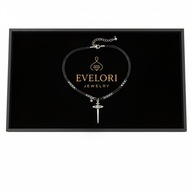 Naszyjnik krzyż podwójny łańcuszek Y2K czarny goth modna biżuteria