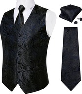 XL XXL Kamizelka Krawat Elegancka Męska Garniturowa czarna granatowa