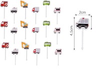 18 SZTUK WIDELCZYKI DO OWOCÓW 18X SZPIKULCE SAMOCHODY DLA CHŁOPCA AUTKA