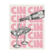 Plakat „Cin Cin” – Retro Toast w Twoim Wnętrzu