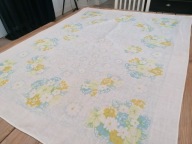 LNIANY NATURALNY WIOSENNY OBRUS BUKIETY KWIATOWE 128 x 162