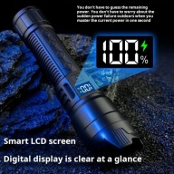 LATARKA LED Z WYŚWIETLACZEM LCD 300 lumenów ZOOM AKUMULATOROWA USB-C