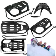 SANKI DZIECIĘCE TRADYCYJNE NA PŁOZACH OLAF CZARNE OKUCIA Z RĄCZKĄ