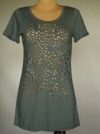 # Świetna zdobiona koszulka khaki - BEST CONNECTIONS - 36 #