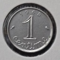 *FRANCJA [0124]*1 centym 1 CENTIME 1968 Piąta Republika, Kłosy Republika