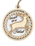 Drewniana Bombka z imieniem 3D na choinkę Bombka z grawerem personalizowana