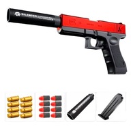 ZABAWKOWY PISTOLET FIDGET TOY GLOCK REALISTYCZNA REPLIKA IMITACJA CZERWONY