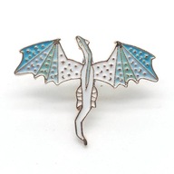 Pin Przypinka Broszka Smok Dragon Biała Furia