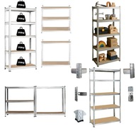 REGAŁ MAGAZYNOWY METALOWY 180 x 90 x 40 cm 875kg WARSZTATOWY SOLIDNY