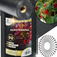 Agrotkanina Mocna na Chwasty 0,8x50m 90g/m2 Mata Ściółkująca Gruba Czarna
