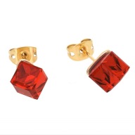 62734 Kolczyki 18K pozłacane 8 MM SIAM CUBE CRYSTAL Swarovski