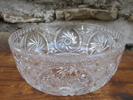 Duża Kryształowa Miska/Salaterka z PRL_HUTA HORTENSJA.
