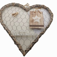 SERCE DEKORACJA RAMKA NA ZDJĘCIA KOLAŻ Z KLAMERKAMI