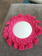 Wyjątkowa Makrama – Lustro w Kolorze Ryżowym