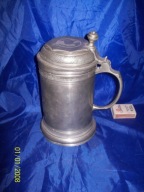 Mozliwosc Zmiany Ceny-[@i9] -DOBRA CENA-Stary kufel Cynowy 1L--XIX w -07-