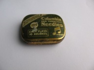 Przedwojenne NIEUŻYWANE IGŁY DO PATEFONU W METALOWYM PUDEŁECZKU