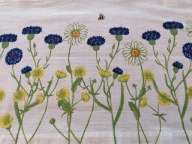 FOLKOWA BAWEŁNIANA ZASŁONA ZAZDROSTKA CHABRY NAGIETKI ŁĄCZKA 49x233 nr.16