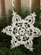 Komplet 3 gwiazdek, szydełko, ozdoba świąteczna