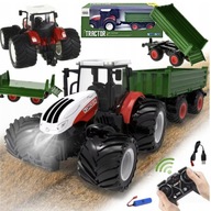 DUŻY TRAKTOR ZDALNIE STEROWANY CIĄGNIK Z PRZYCZEPĄ RC PILOT FARMA PREZENT